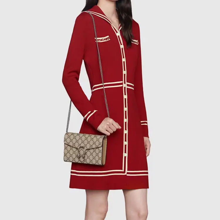 (WMNS) GUCCI Dionysus Series Synthetic canvasChain bag Dionysus Brown