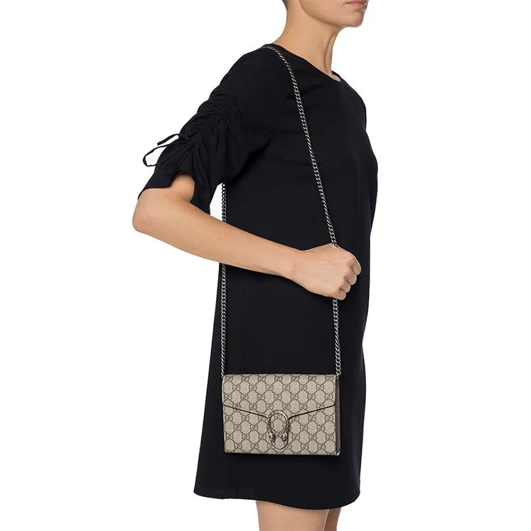 (WMNS) GUCCI Dionysus Series Synthetic canvasChain bag Dionysus Brown