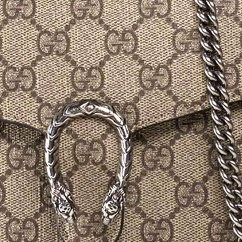 (WMNS) GUCCI Dionysus Series Synthetic canvasChain bag Dionysus Brown